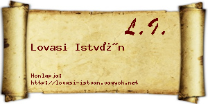 Lovasi István névjegykártya